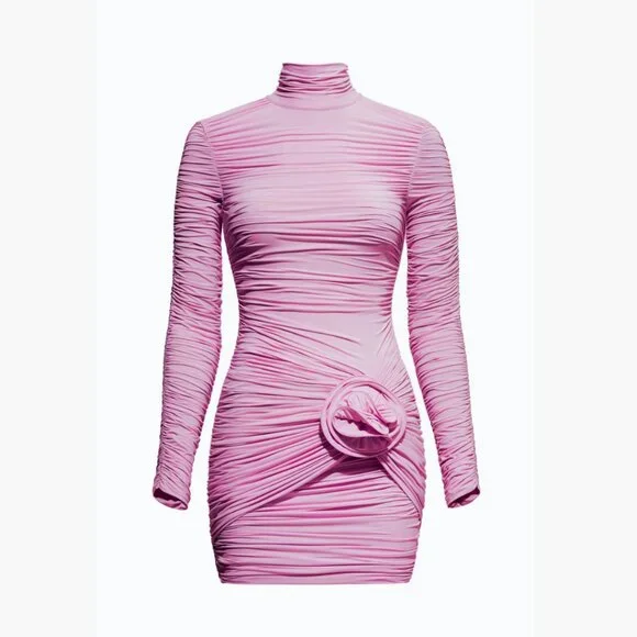 knee length dresses for ladies ELIZABETH HURLEY Daphne embroidered Silk COVER UP Kaftan Mini Dress La –  Afashionistastore main image 1